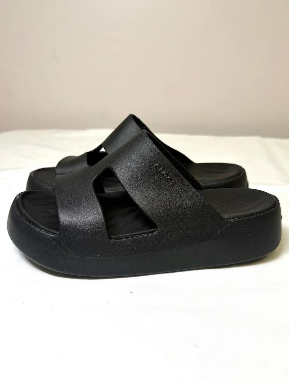 Crocs Brooklyn Platform Slide Sandals Black LiteRide Comfort Women’s 6